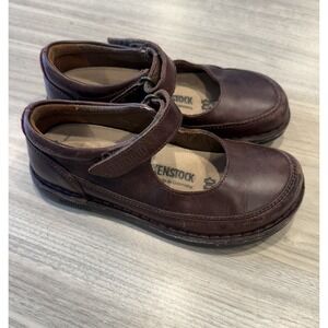 Birkenstock Girls Size 1 Brown Leather Mary Jane Strap Shoes Made in Germany